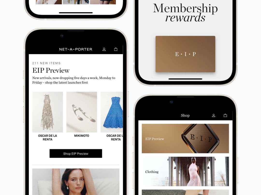 NET-A-PORTER Rewards Program on mobile